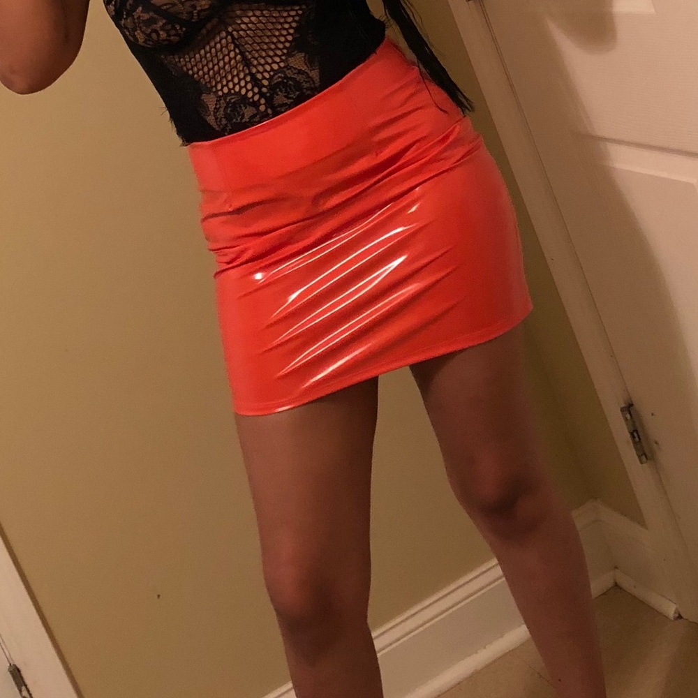Orange vinyl plastic skirt